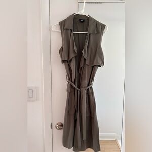 Sleeveless Olive Green long vest